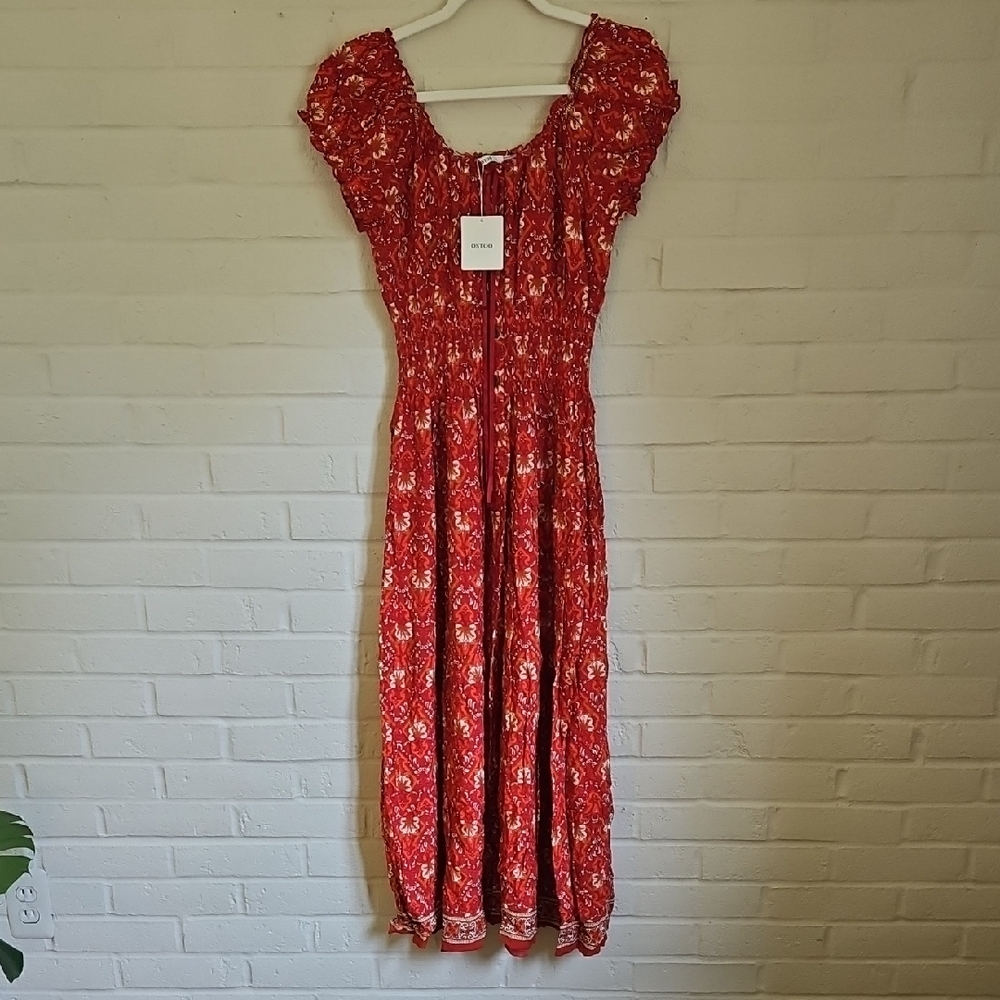 Ostoo Scarlet Floral Midi Dress